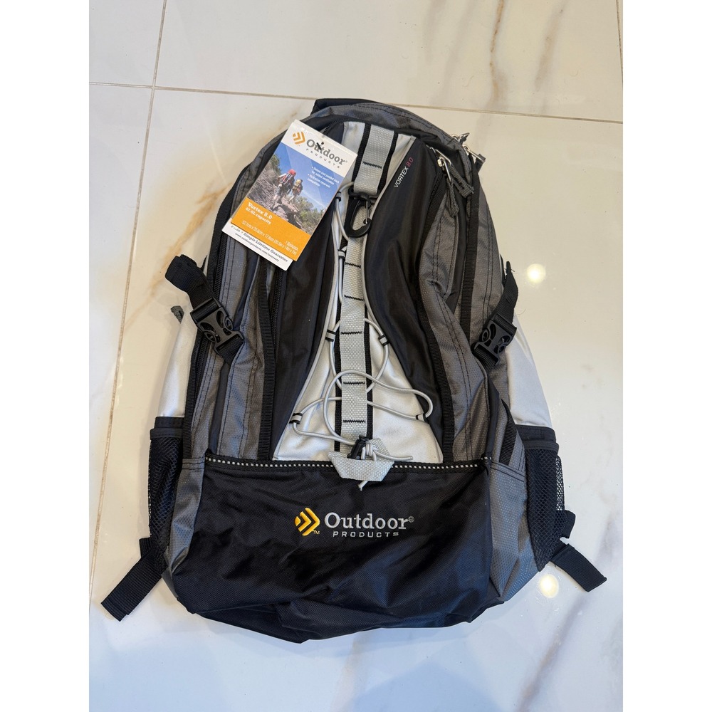 Outdoor Products Vortex 8.0 Backpack 42.6L Gray Black Hiking Travel Bag NWT